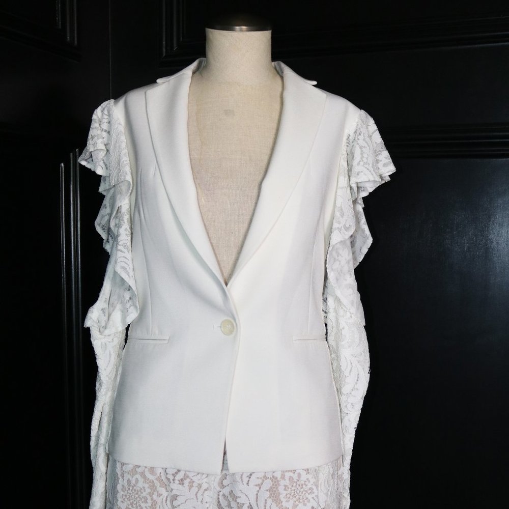 BCBG White Blazer with laced shorts